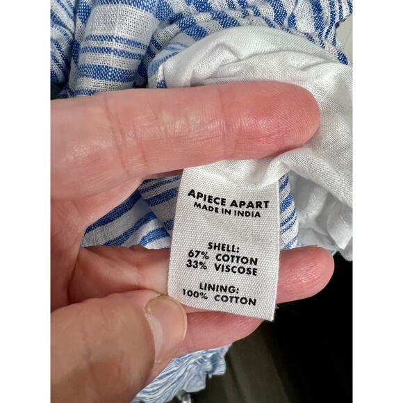 Apiece Apart Size XL Nissi Tiers Seaside Stripe Relaxed Halter Midi Dress NWT - Picture 11 of 15